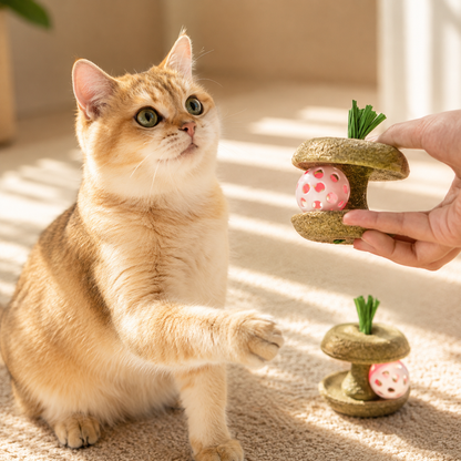 Green Catnip Play Toy With Bell for Cats