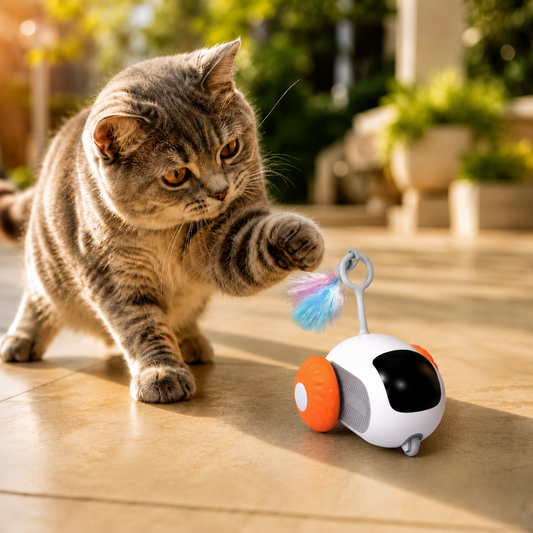 Interactive Remote Control Rolling Cat Toy Car