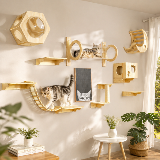Modular-Style Cat Wall Climbing Shelf