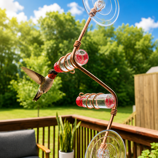 Suction-Mount Hummingbird Nectar Feeder