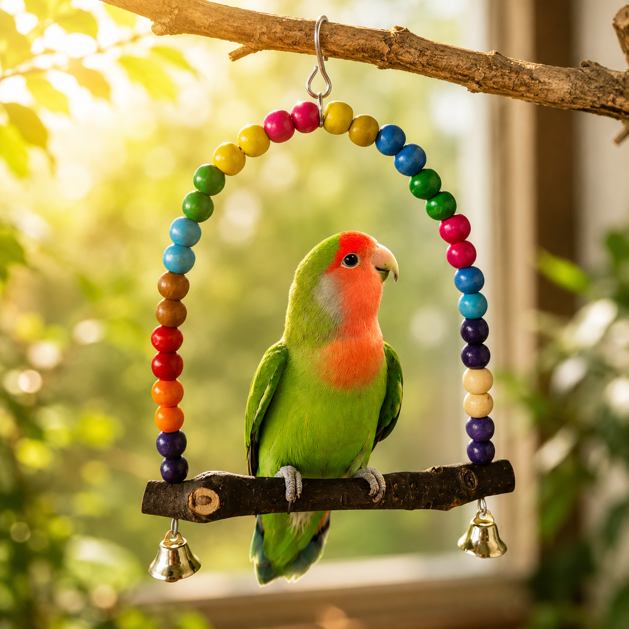 The Bell Ring Perch Swing for Birds