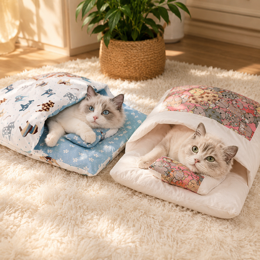 Semi-enclosed Cave Bed for Cats