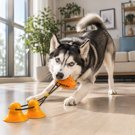 Silicone Suction Cup Tug & Chew Dog Toy