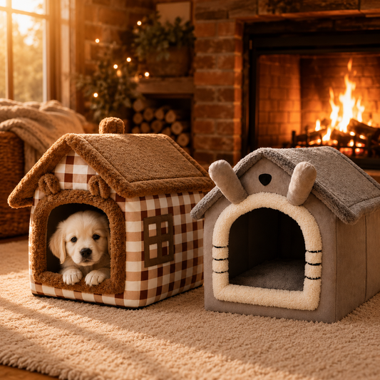 Premium Plush Pet House Bed for Dogs & Cats