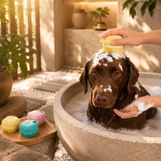 Silicone Pet Bath Massage Glove Brush