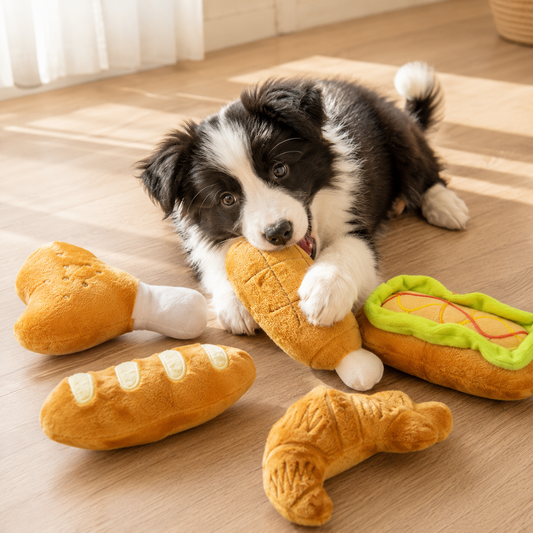 Dog French Afternoon Tea Sound Plush Toy
