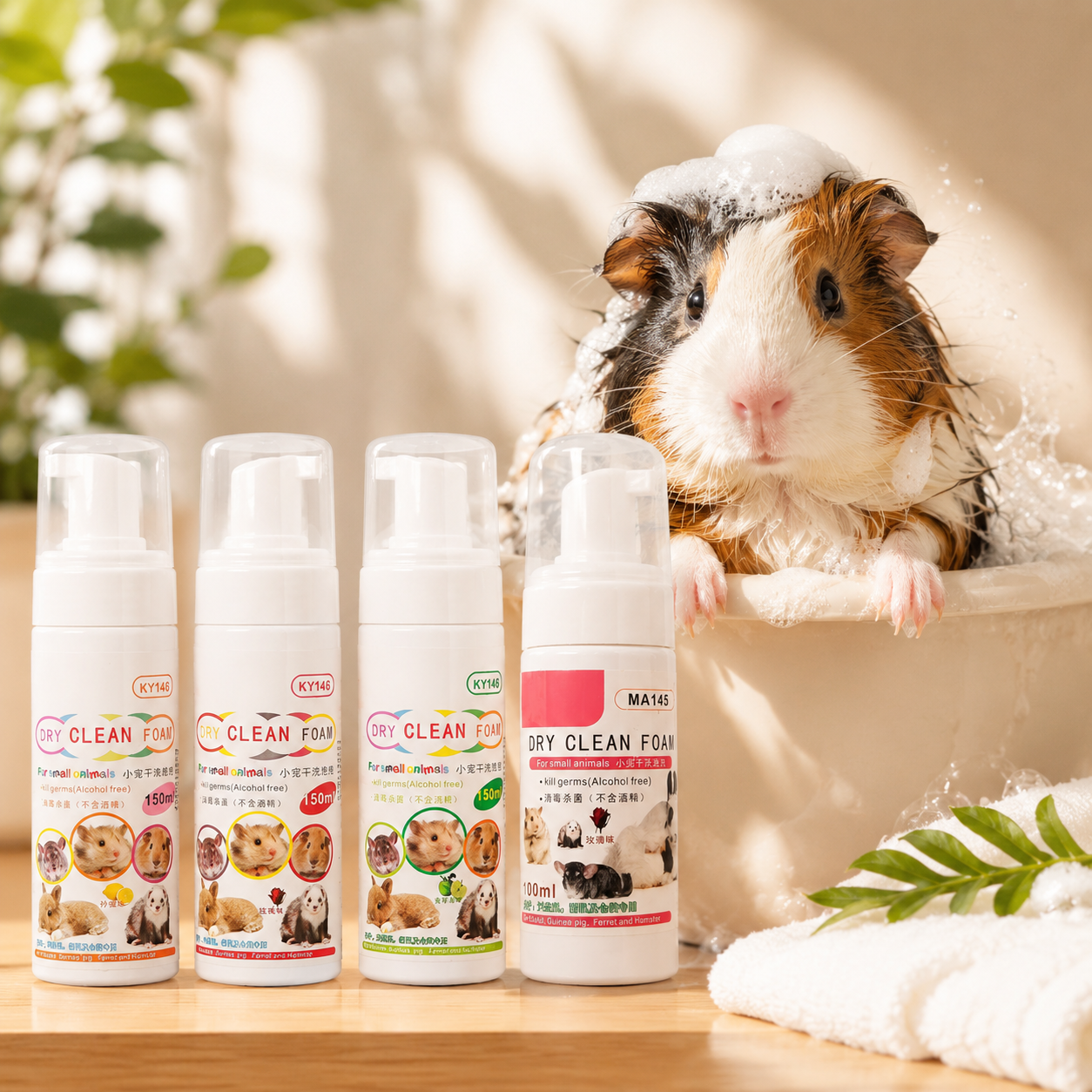 Waterless Dry Cleaning Foam for Small Pets