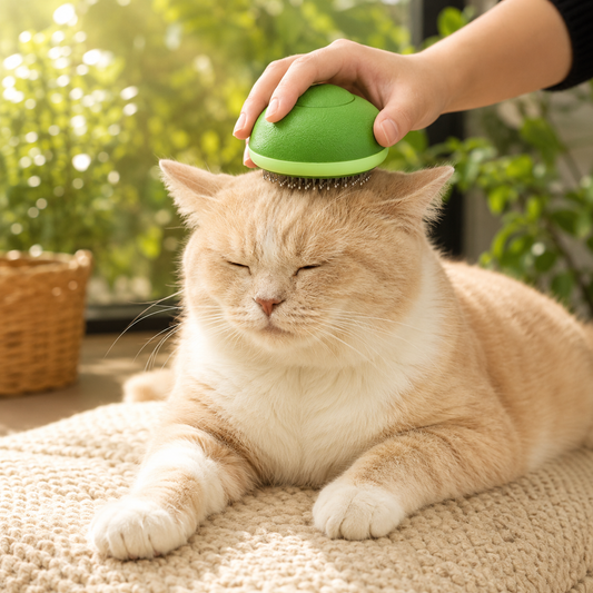 Mini Portable Avocado Self-Cleaning Pet Grooming Brush