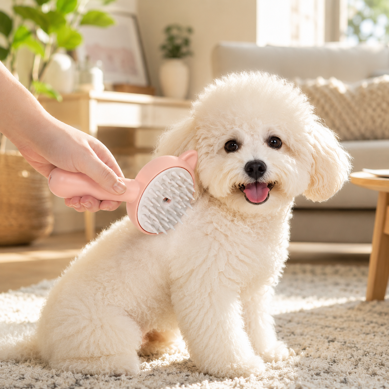 Multifunctional Self-Cleaning Grooming Brush with Mist