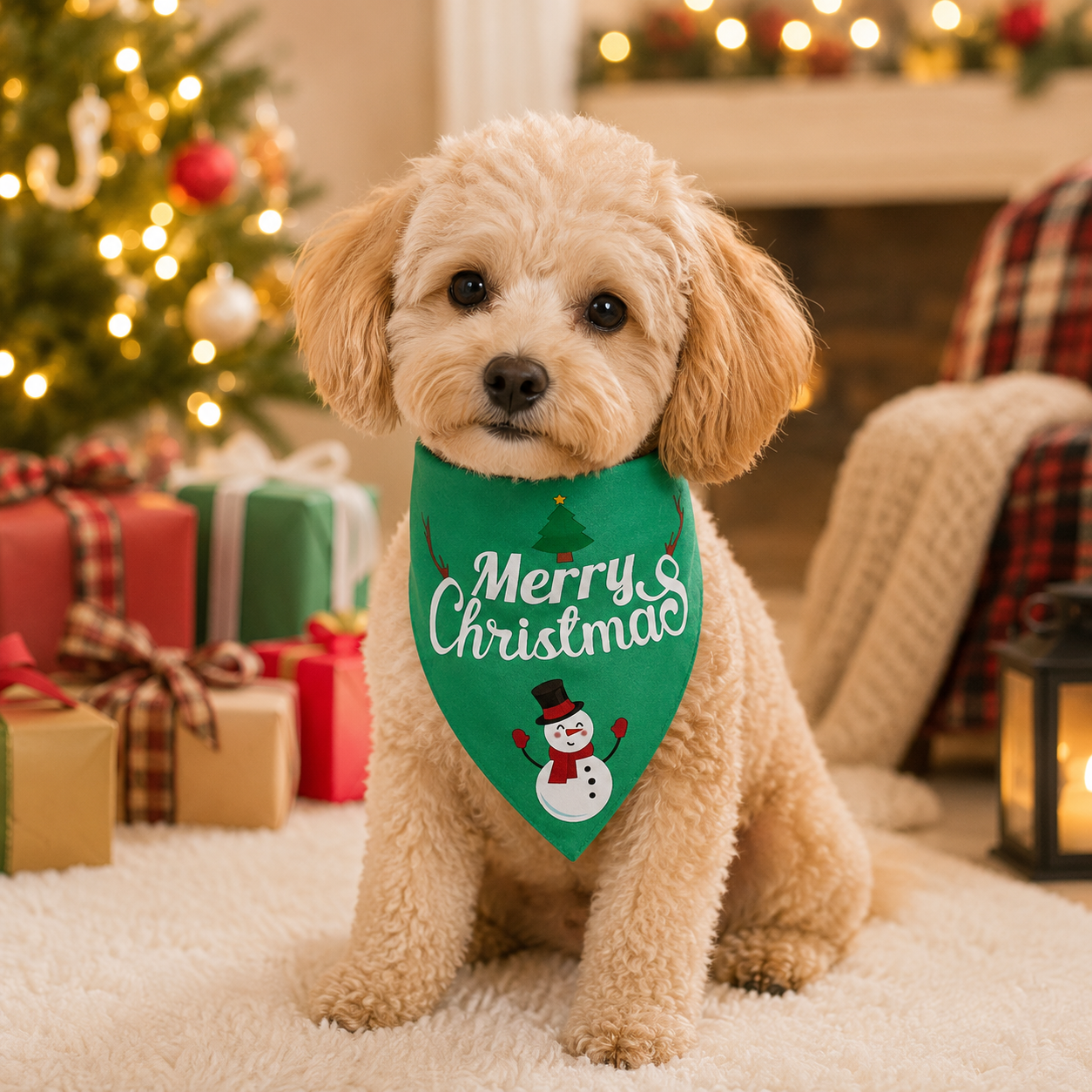 Festive Dog Triangle Bandana