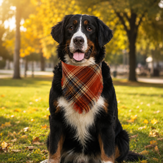 Classic Plaid Tassel Bandana for Dogs