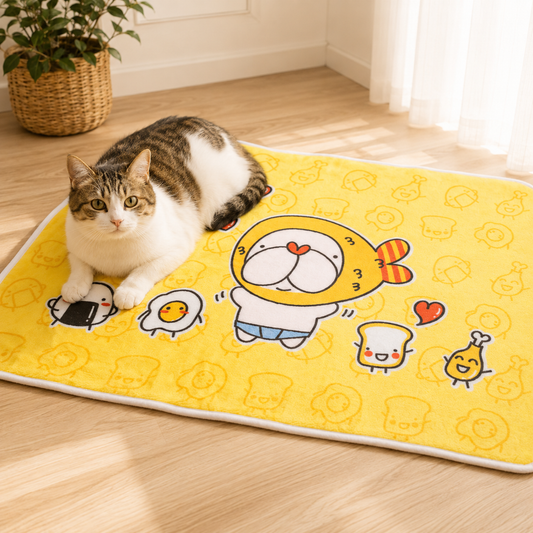 Warm Cartoon Print Pet Sleeping Blanket