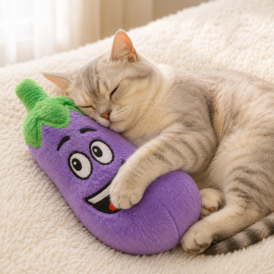 Fruit & Veggie Plush Cat Sound Toy