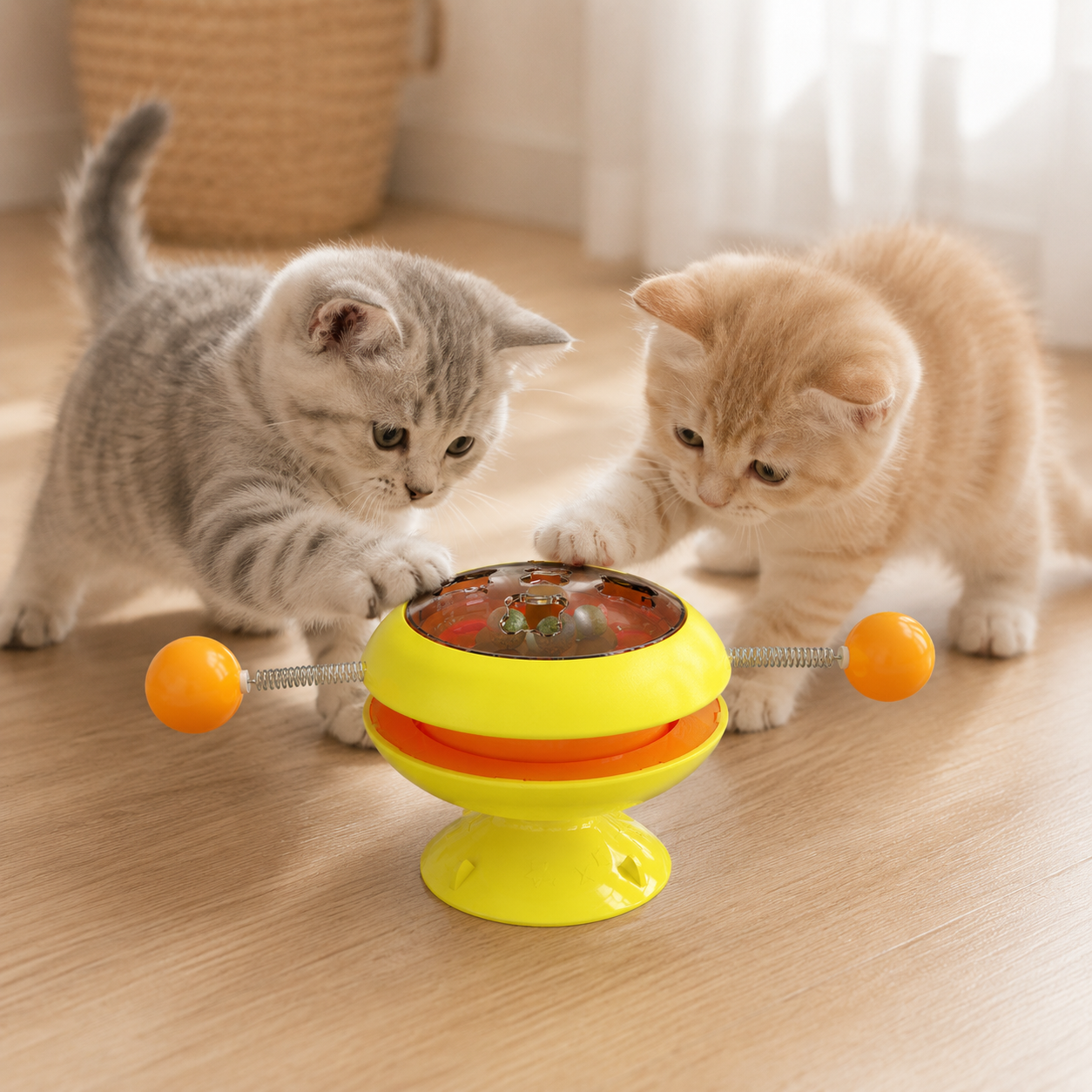 Spin & Swat Catnip Turntable Interactive Ball Toy for Cats