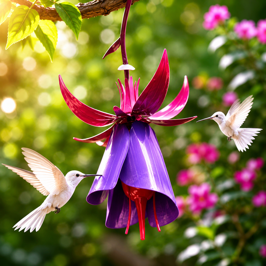 Purple Morning Glory Coneflower Bird Feeder