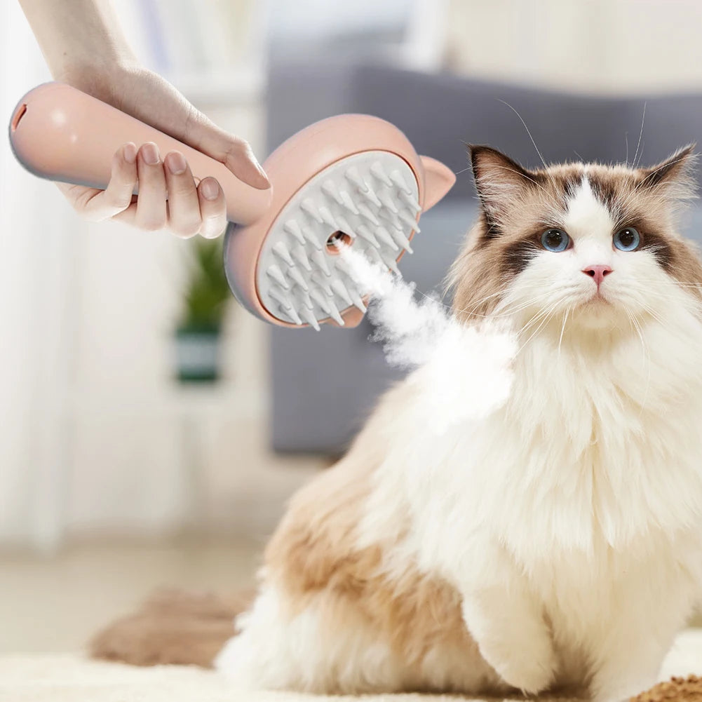 Multifunctional Self-Cleaning Grooming Brush with Mist