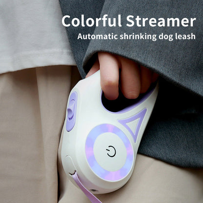 Retractable Dual Dog Leash with 360° Swivel & Light