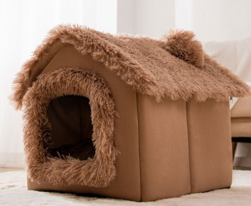 Premium Plush Pet House Bed for Dogs & Cats