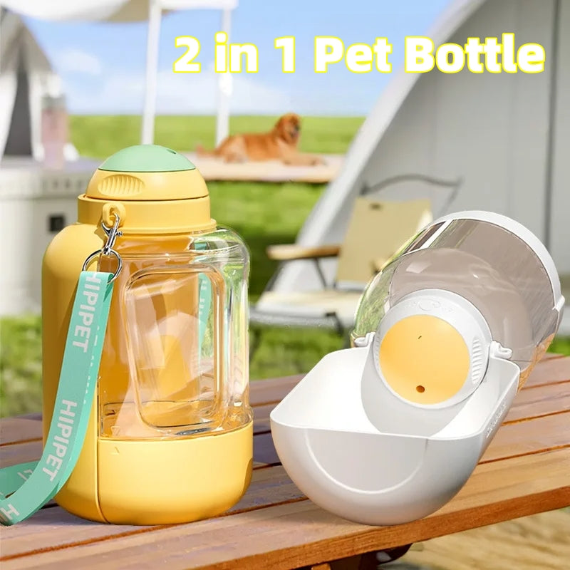 2-in-1 Portable Pet Water Bottle & Food Bowl