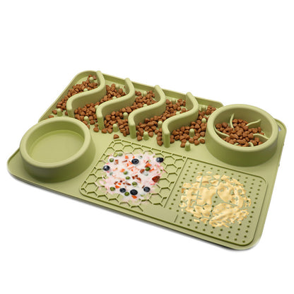 Pet Silicone Lick Mat & Slow Feeder Bowl