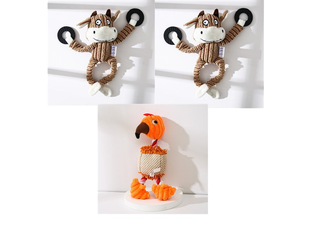 Corduroy Donkey Squeaky Chew Toy for Dogs