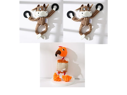 Corduroy Donkey Squeaky Chew Toy for Dogs