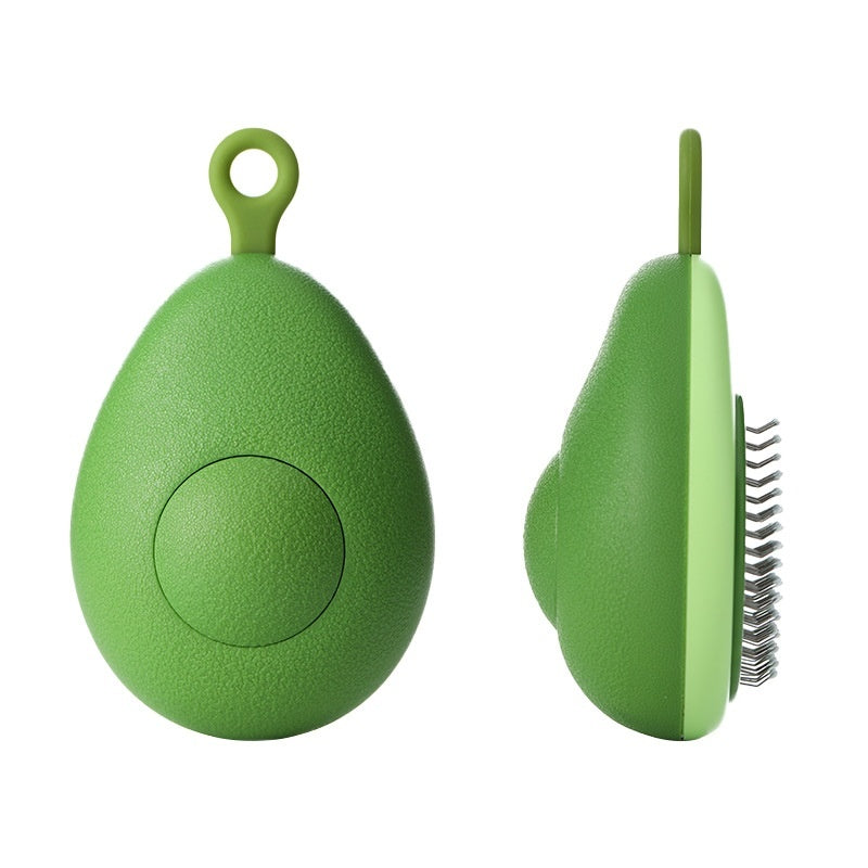 Mini Portable Avocado Self-Cleaning Pet Grooming Brush