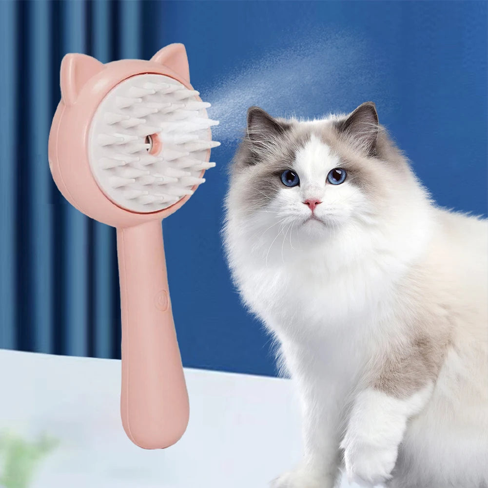 Multifunctional Self-Cleaning Grooming Brush with Mist