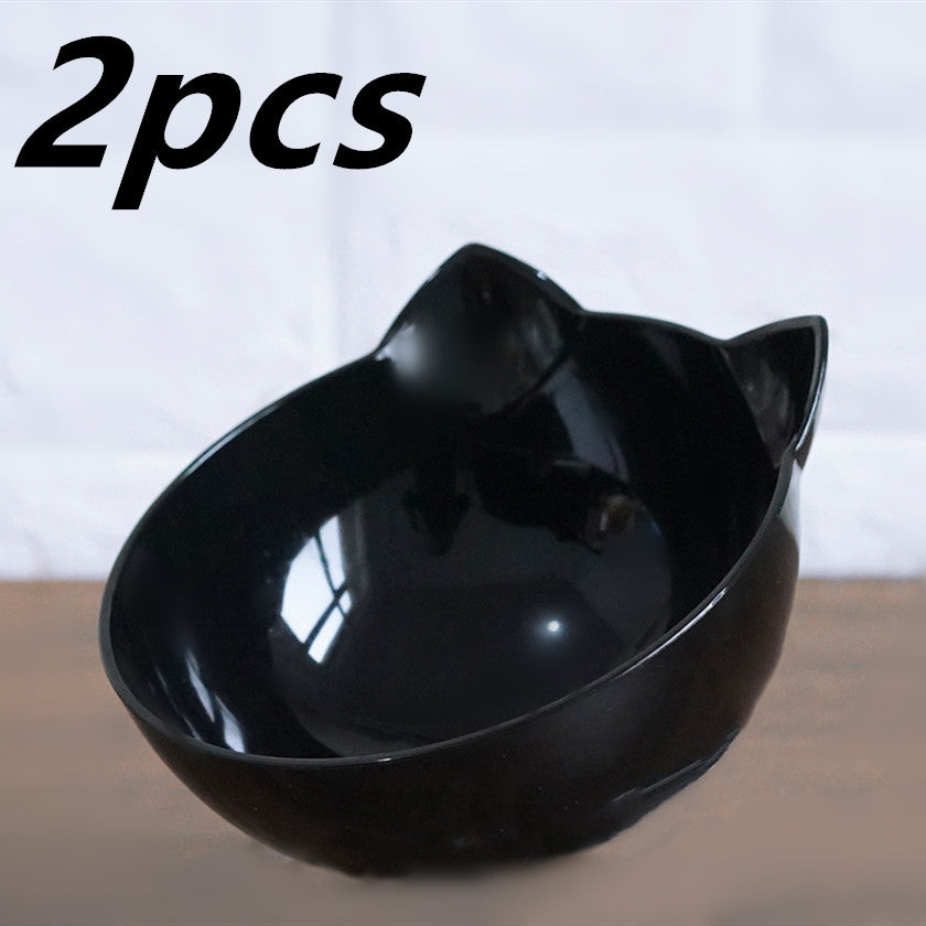 Cat-shaped Transparent Inclined Pet Bowl
