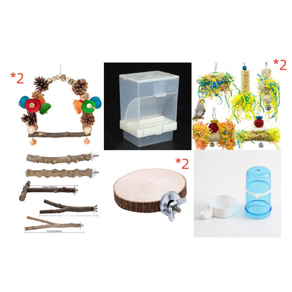 Natural Wooden Climbing Pier & Springboard for Small Pets
