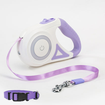 Retractable Dual Dog Leash with 360° Swivel & Light