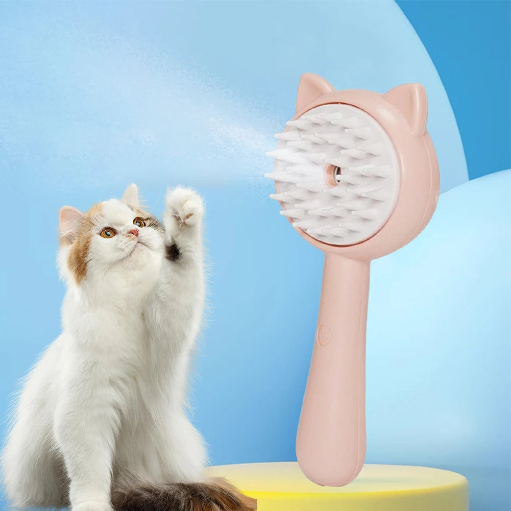Multifunctional Self-Cleaning Grooming Brush with Mist