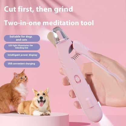 2-in-1 Pet Nail Clipper with LED Light