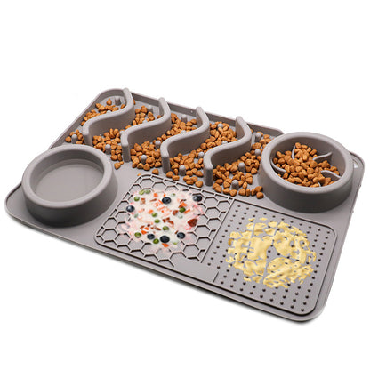 Pet Silicone Lick Mat & Slow Feeder Bowl