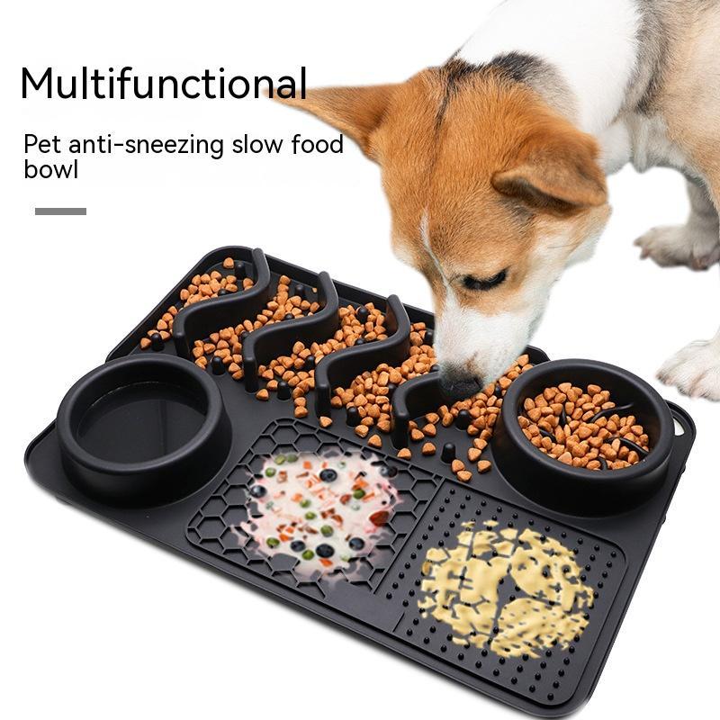 Pet Silicone Lick Mat & Slow Feeder Bowl