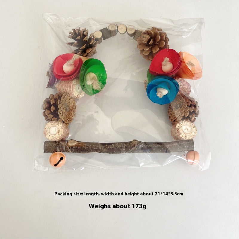 Colourful Wooden Perch Ring for Birds