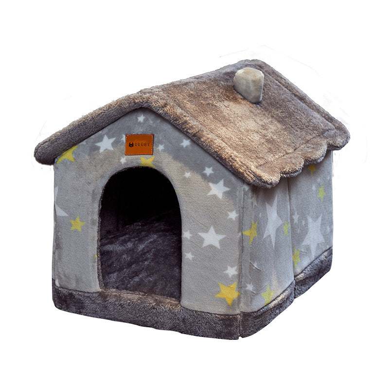 Premium Plush Pet House Bed for Dogs & Cats