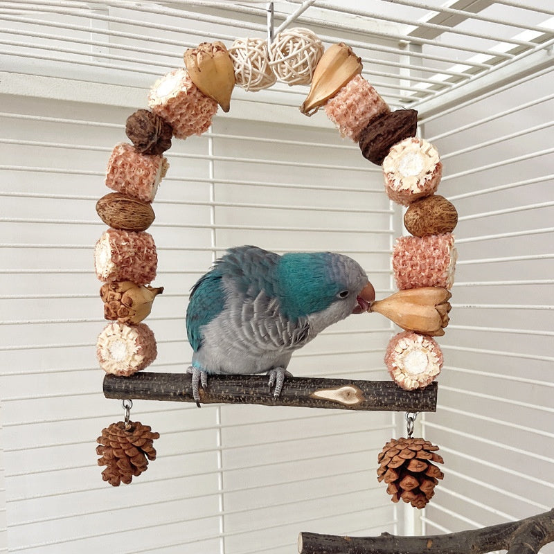 Natural Log Perch Arch for Birds