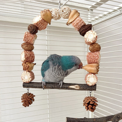 Natural Log Perch Arch for Birds
