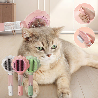 2-in-1 Self-Cleaning Spray Grooming Brush for Cats & Dogs