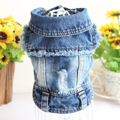 Dog Denim Jacket Vest