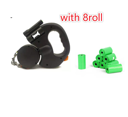 Retractable Dual Dog Leash with 360° Swivel & Flash Light