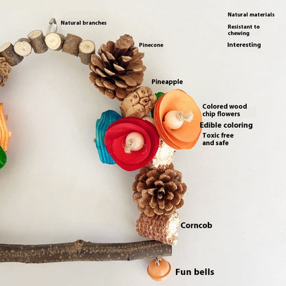 Colourful Wooden Perch Ring for Birds