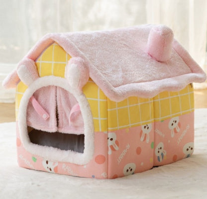 Premium Plush Pet House Bed for Dogs & Cats