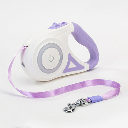 Retractable Dual Dog Leash with 360° Swivel & Light