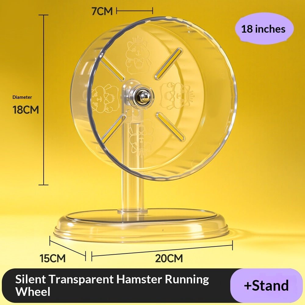 Transparent Silent Hamster Running Wheel (15cm/18cm/21cm/24cm)