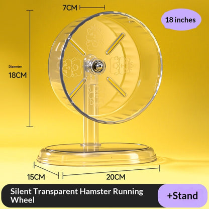 Transparent Silent Hamster Running Wheel (15cm/18cm/21cm/24cm)