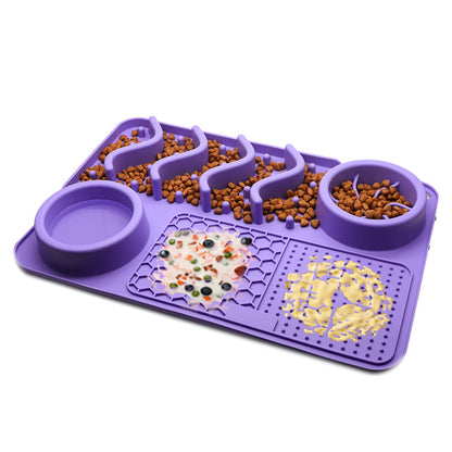 Pet Silicone Lick Mat & Slow Feeder Bowl