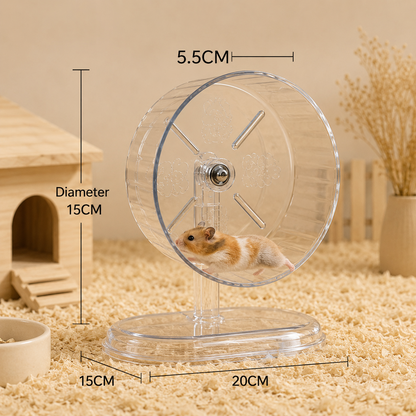 Transparent Silent Hamster Running Wheel (15cm/18cm/21cm/24cm)