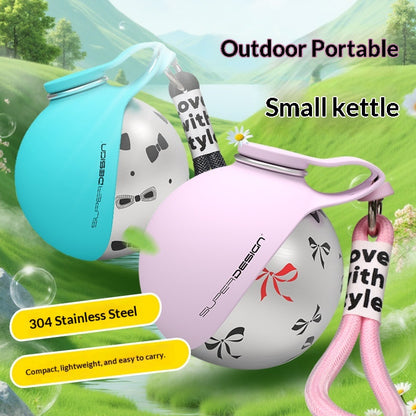 Round Portable Stainless Steel Pet Water Bottle